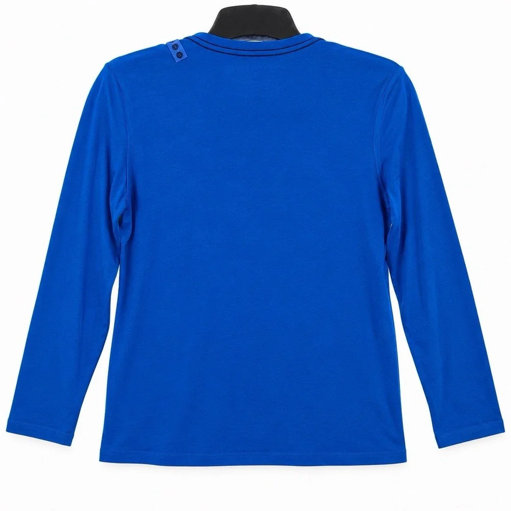 Brothers by Justice Boys XXL 16 Mustache Xing Graphic Long Sleeve Tee Blue NWT